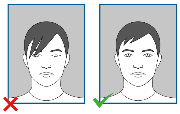 04. pas foto ditolak karena Rambut atau benda lain menutupi bagian wajah