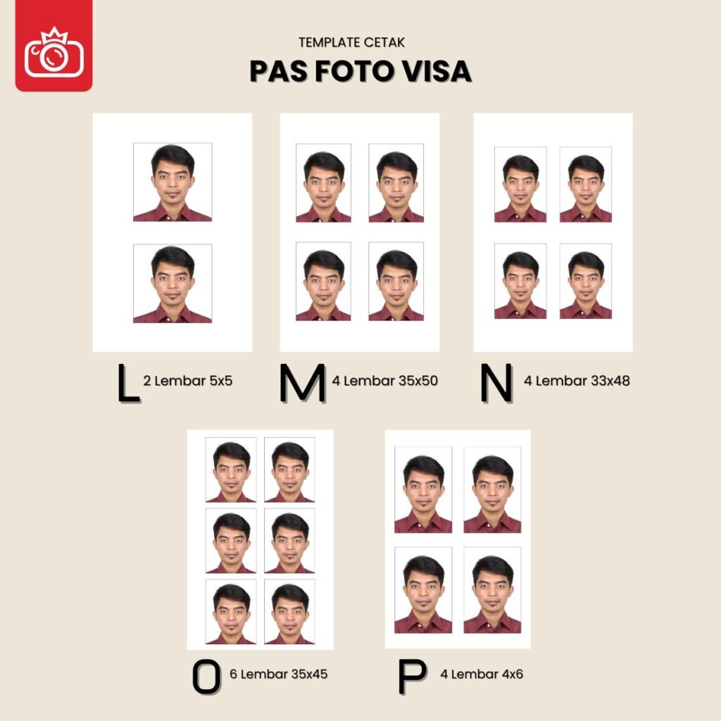 Template Cetak Pas Foto Visa Passport