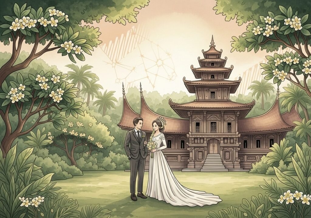 Pasangan modern melakukan foto prewedding sebelum nikah dengan konsep elegan