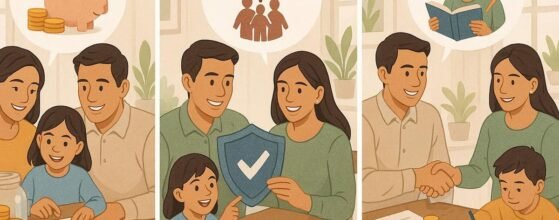 Foto keluarga bahagia berencana masa depan dengan Manajemen Keuangan Keluarga yang solid