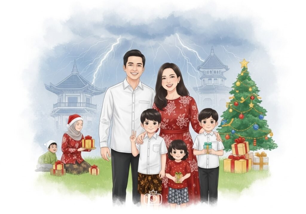Pasangan tersenyum bahagia setelah badai, menandakan kelancaran rezeki rumah tangga